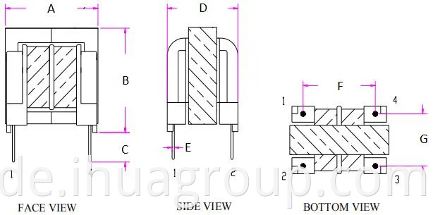 Herstellerdesign Hochfrequenz Common Mode erstickt EE EE -Leistungsinduktor für Fernsehempfänger